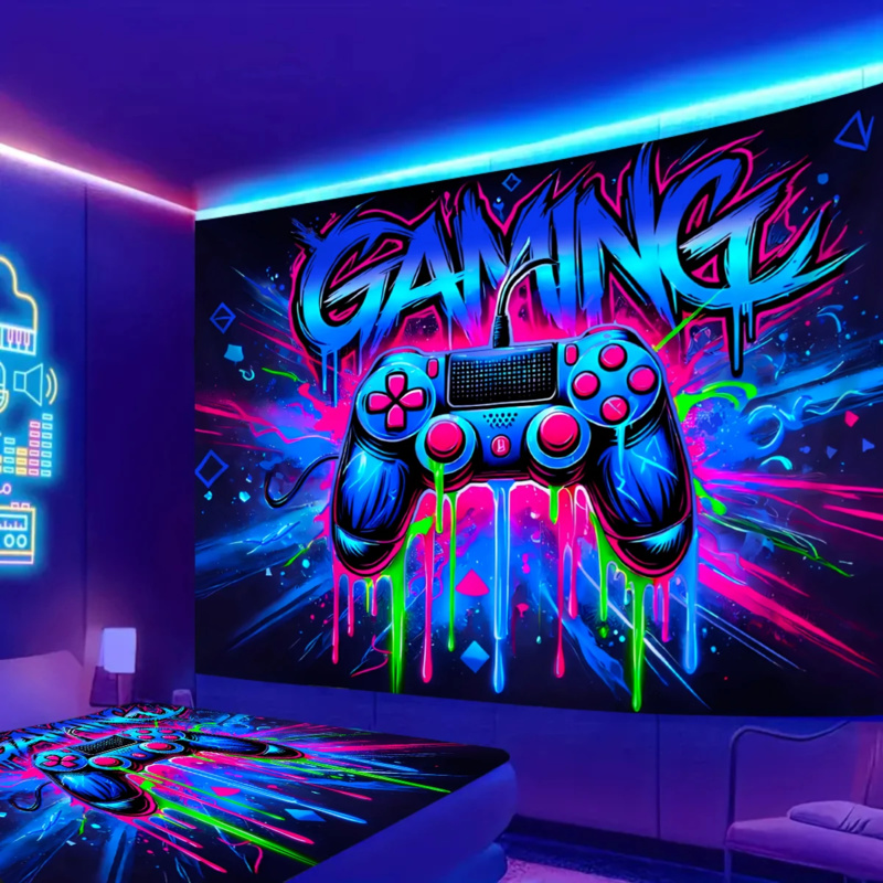 Gaming Hand Accessories - VIKAMA Tapestry con design Cyberpunk per