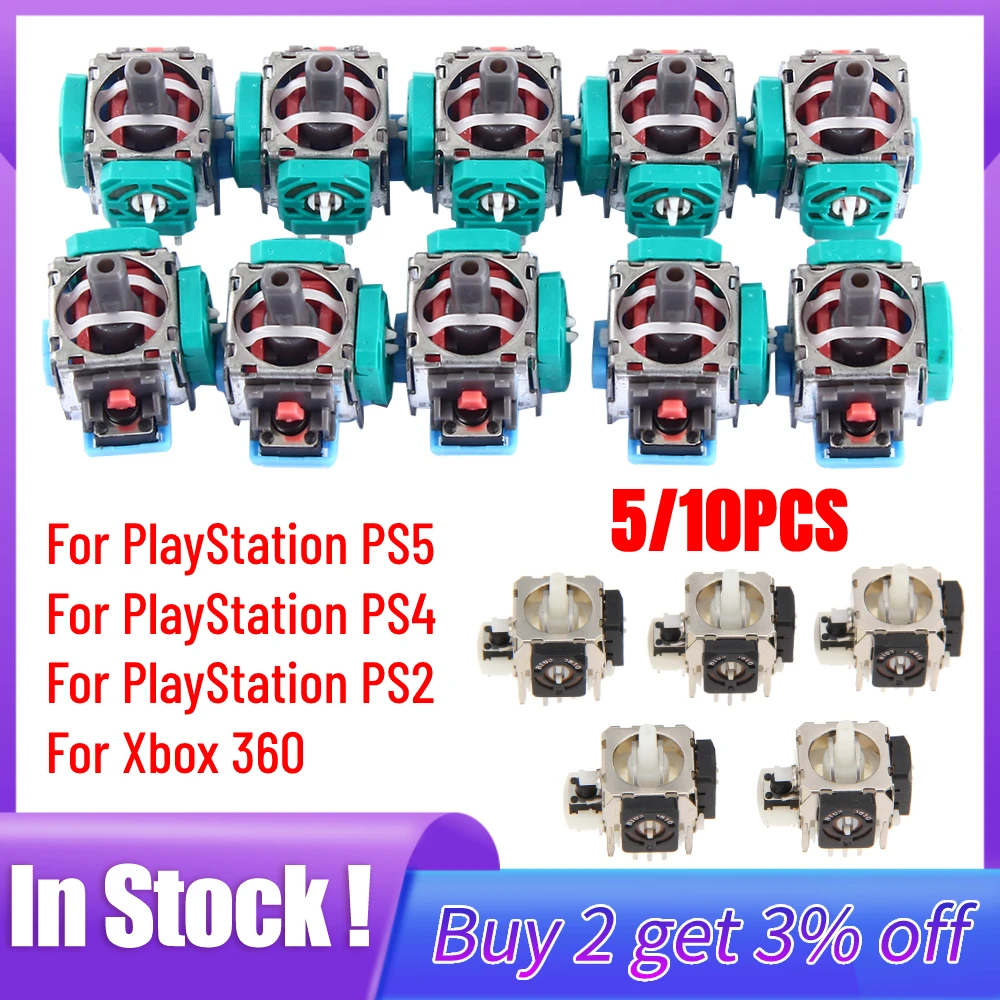 Gaming Controllers Xbox Accessories - 10/5pcs 3D Analog Joystick Stick Sensor