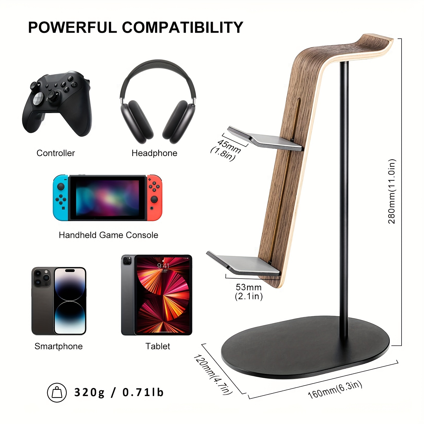 Gaming Controllers Xbox Accessories - Supporto in legno per controller e