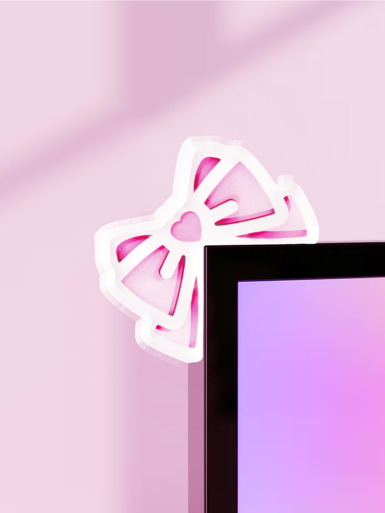 Gaming Accessories Pc Setup - Decorazione per monitor con fiocco Kawaii