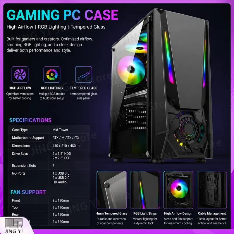 Case ATX per PC Gaming con Vet - Gaming Hardware And Accessories recensione e prezzo