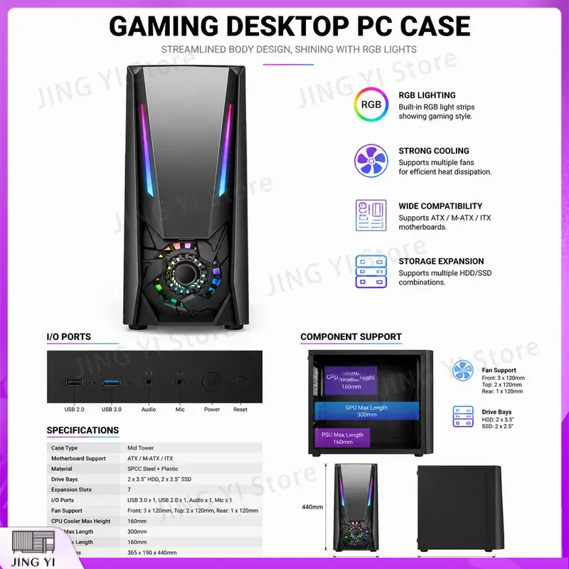 Case ATX per PC Gaming con Vet - Gaming Hardware And Accessories recensione e prezzo